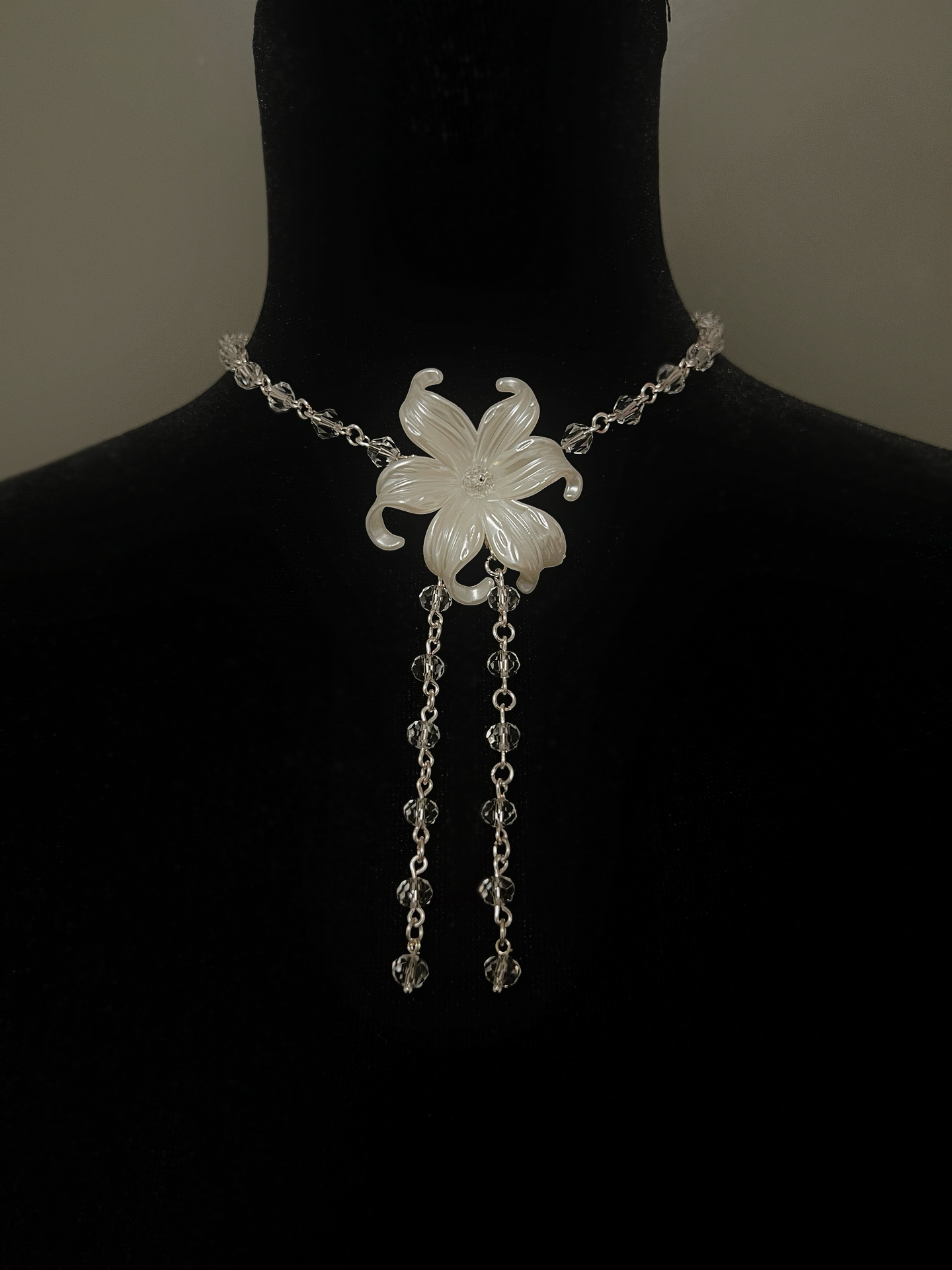 Crystalline Bead Iris Necklace