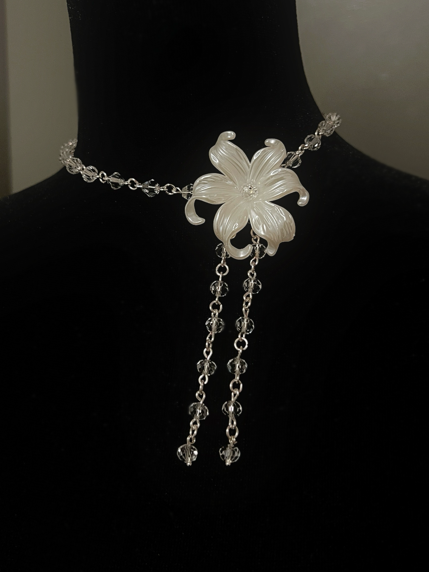 Crystalline Bead Iris Necklace