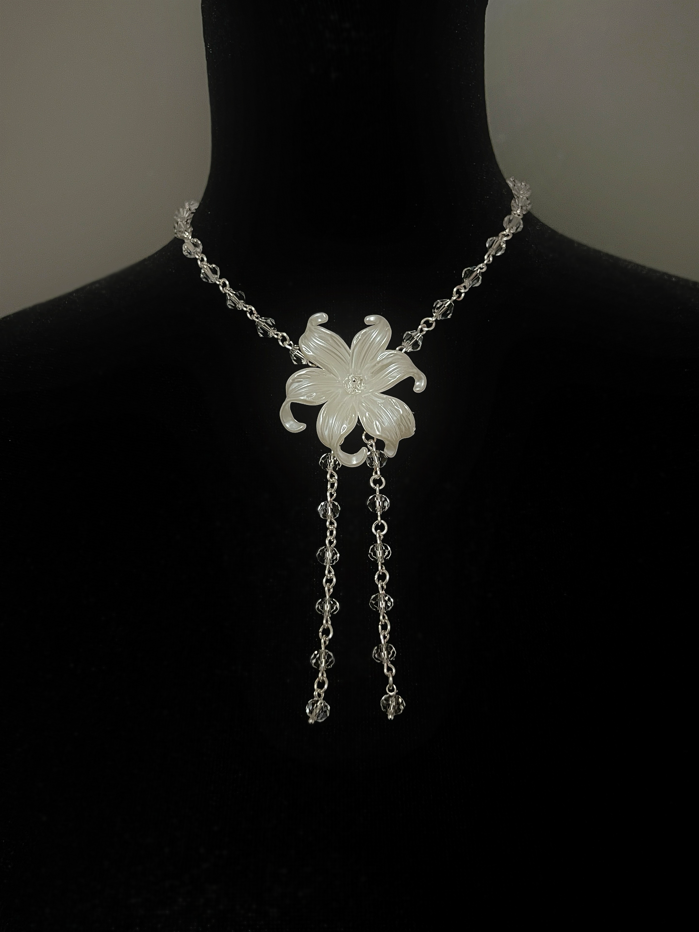 Crystalline Bead Iris Necklace