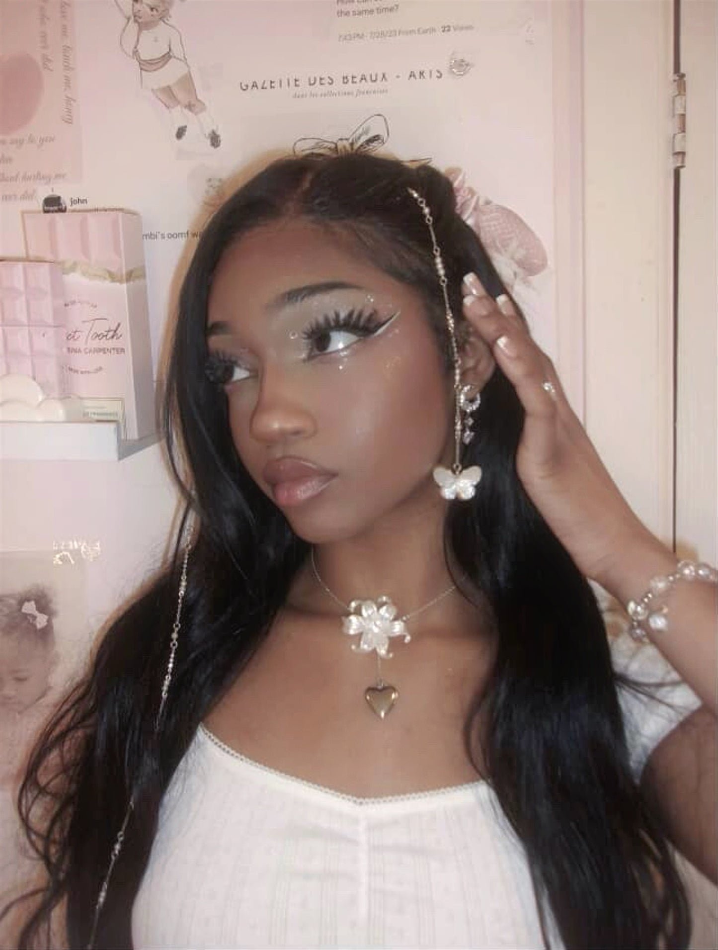 Silver Pearl Hair Charms | Set of 2