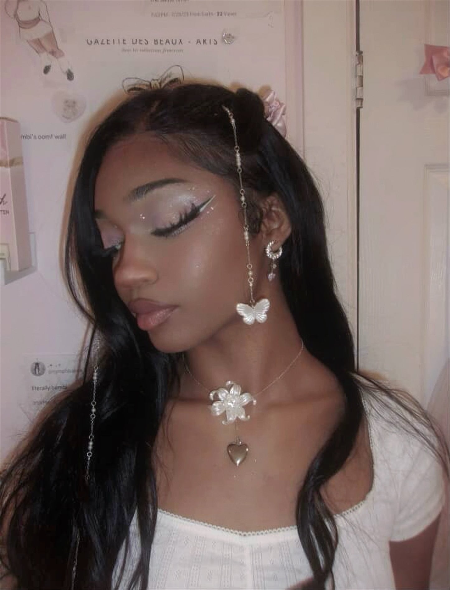 Silver Pearl Hair Charms | Set of 2